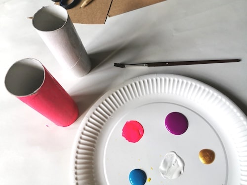 How To Make Colourful Cardboard Candles paint